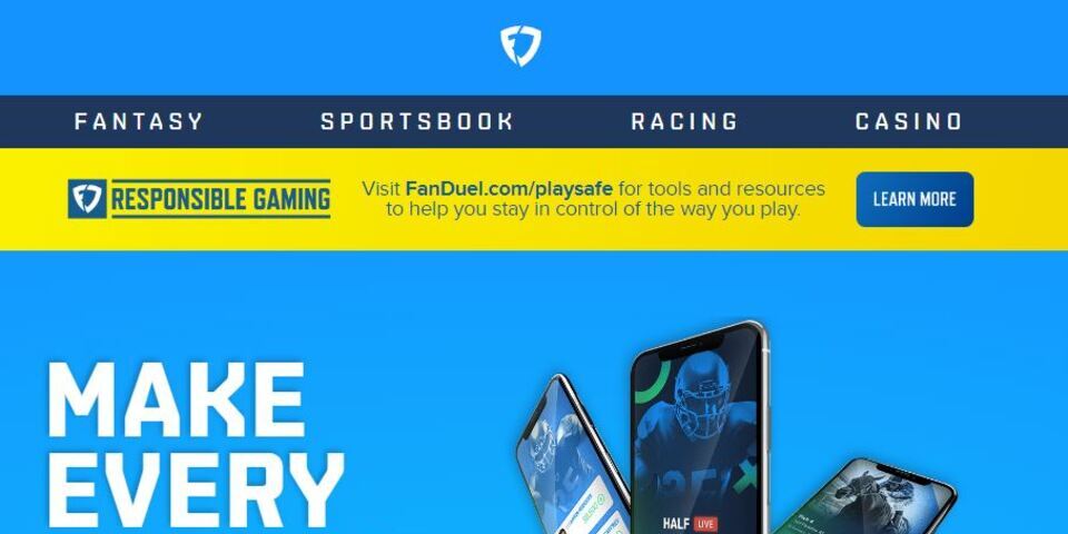 Fanduel Sportsbook Review - Homepage Screenshot